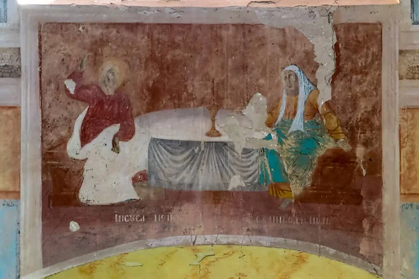 Malerei Der Wände Einer Verlassenen Orthodoxen Kirche Russland Wladimirowo Trakt — Stockfoto