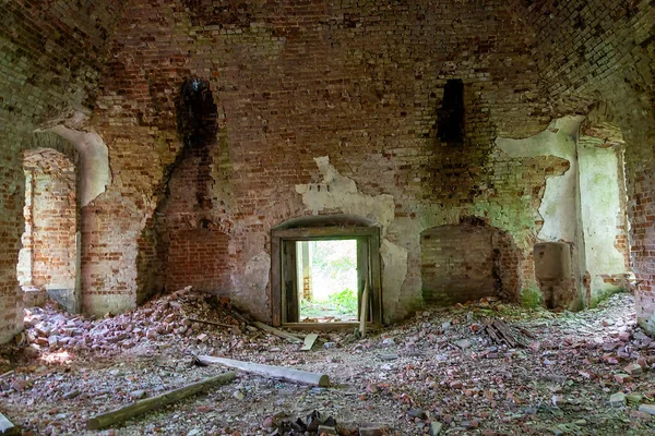 Interior Una Iglesia Ortodoxa Abandonada Rusia Tracto Vladimirovo Año Construcción —  Fotos de Stock