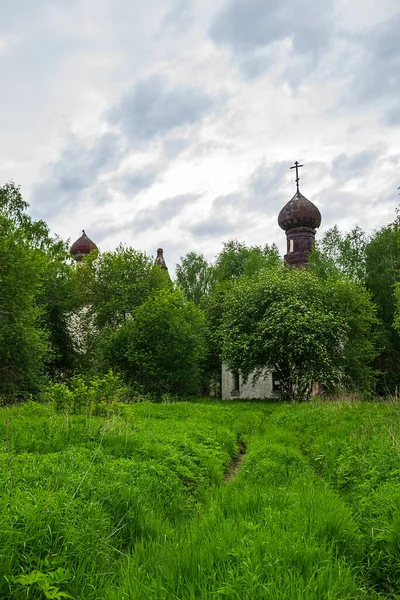 Krajina Ortodoxní Kostel Lese Chrámový Komplex Obce Iljinského Řece Šacha — Stock fotografie