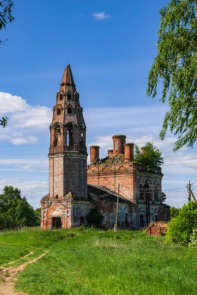 Paysage Abandonné Église Orthodoxe Village Nikitskoïe Province Kostroma Russie Année — Photo