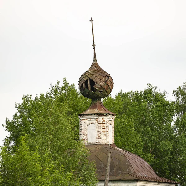 Kopule Pravoslavného Kostela Vesnice Fedorovo Provincie Kostroma Rusko Píše Rok1791 — Stock fotografie