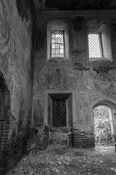 Interno Una Chiesa Abbandonata Villaggio Sukhorukovo Provincia Kostroma Russia Edificio — Foto Stock