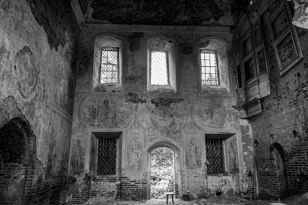 Interior Uma Igreja Abandonada Aldeia Sukhorukovo Província Kostroma Rússia Edifício — Fotografia de Stock