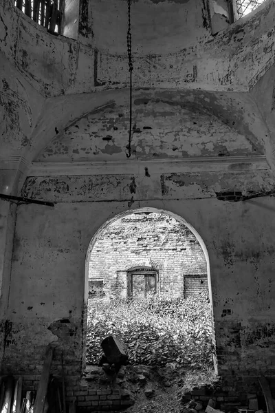 Εσωτερικό Μιας Εγκαταλελειμμένης Εκκλησίας Χωριό Νοσκόβο Επαρχία Κοστρομά Ρωσία Έτος — Φωτογραφία Αρχείου