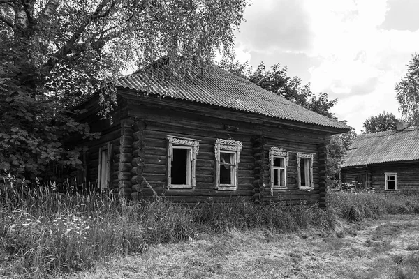 Holzhäuser Einem Verlassenen Dorf Region Kostroma Russland — Stockfoto