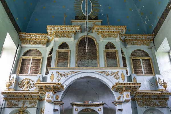 Interno Una Chiesa Ortodossa Abbandonata Provincia Kostroma Russia Anno Costruzione — Foto Stock