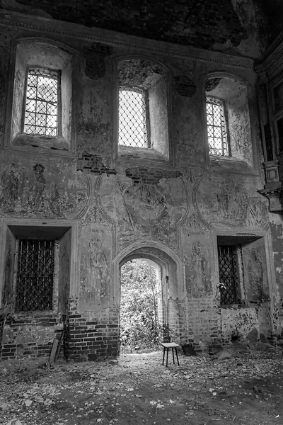 Interno Una Chiesa Abbandonata Villaggio Sukhorukovo Provincia Kostroma Russia Edificio — Foto Stock