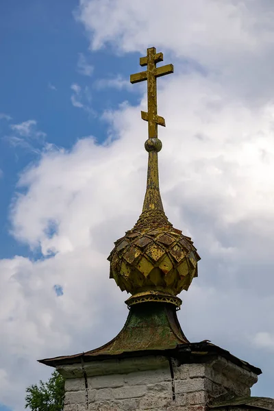 Τρούλος Της Ορθόδοξης Εκκλησίας Χωριό Σπας Μπουράκι Επαρχία Κοστρομά Ρωσία — Φωτογραφία Αρχείου