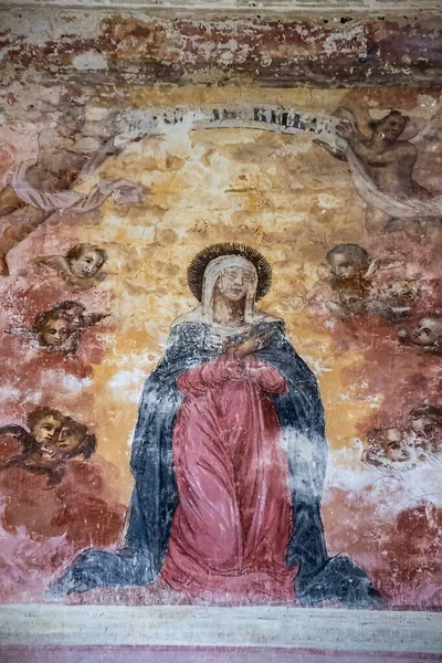 Pittura Murale All Interno Una Chiesa Ortodossa Villaggio Buyakovo Provincia — Foto Stock