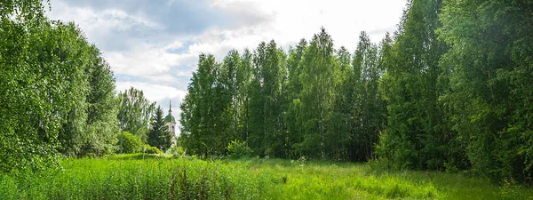 Landscape Old Orthodox Church Forest — Stock Photo, Image