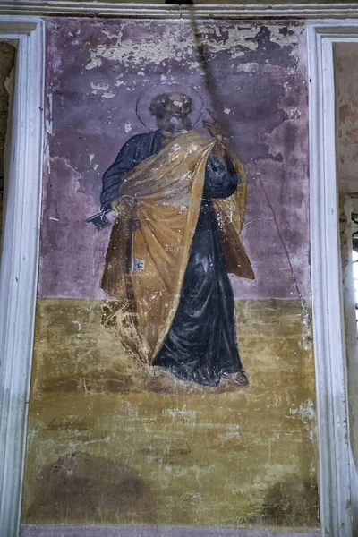 Pittura Murale All Interno Una Chiesa Ortodossa Villaggio Buyakovo Provincia — Foto Stock