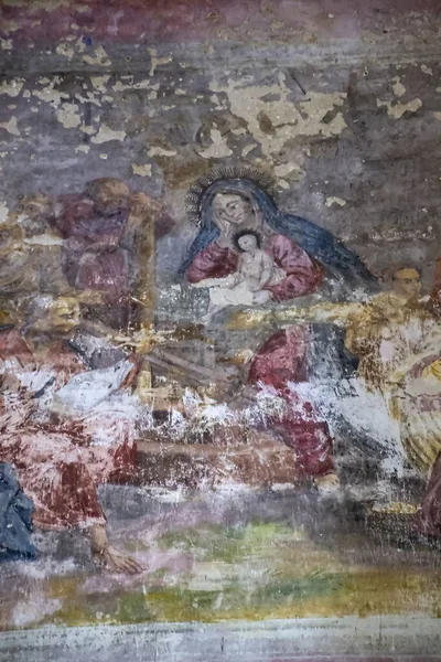 Pittura Murale All Interno Una Chiesa Ortodossa Villaggio Buyakovo Provincia — Foto Stock