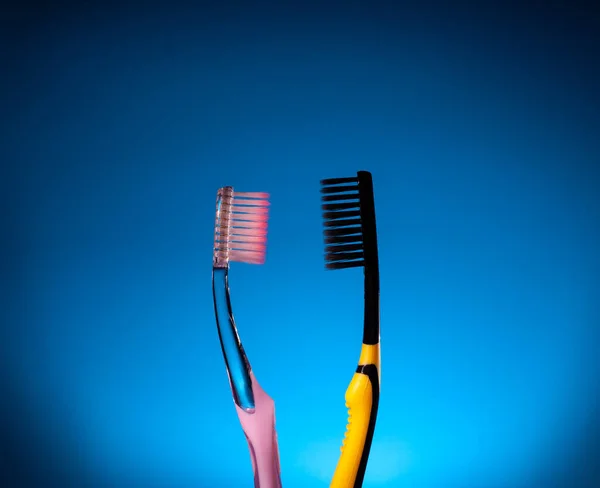 Les Brosses Dents Regardent Une Relation Couple Concept Amour Dans — Photo