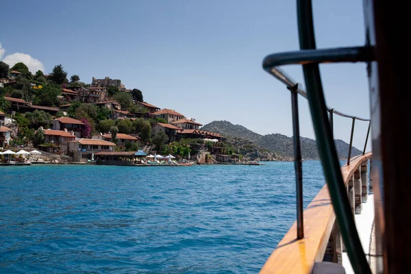 Simena Eiland Bij Het Oude Demre Kekova Turkije Gebouwen Heuvel — Stockfoto