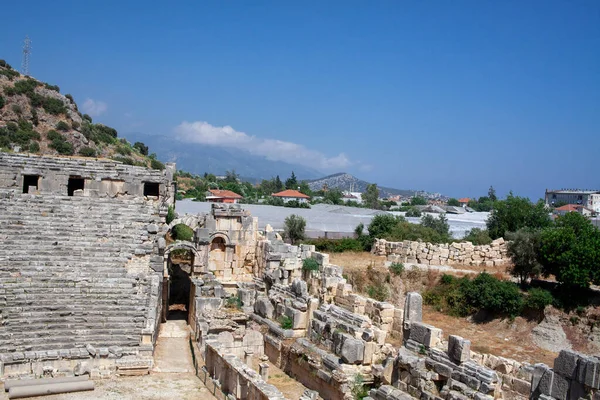 Anfiteatro Antico Con Gradini Pietra Myra Turchia — Foto Stock