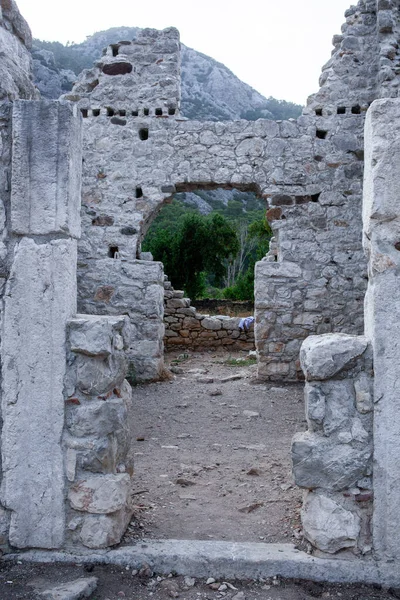 Oude Ruïnes Van Een Gebouw Olympos Oude Lycia Stad Turkije — Stockfoto