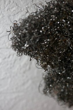 Mutfak bulaşıkları için metal tel makro modern arka plan yüksek kaliteli baskı 