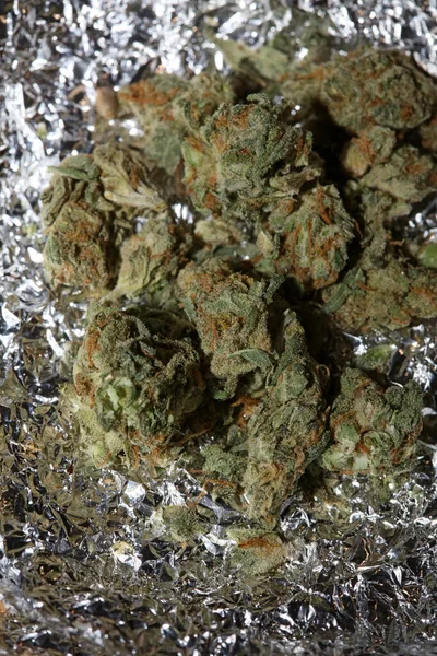 Medicinsk Marihuana Super Citron Kush Närbild Modern Bakgrund Hög Kvalitet — Stockfoto