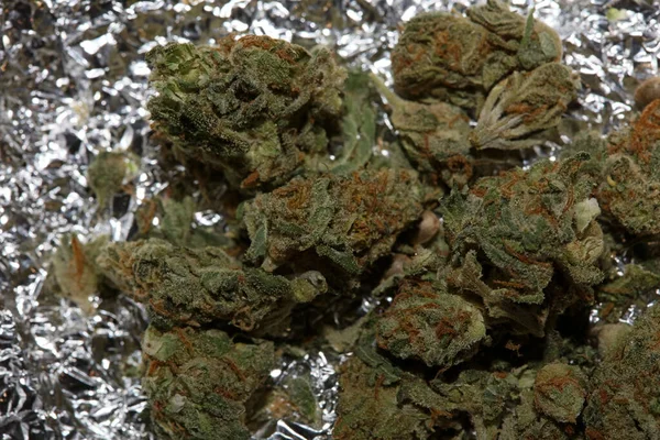 Ιατρική Marihuana Super Λεμόνι Kush Close Σύγχρονο Φόντο Υψηλής Ποιότητας — Φωτογραφία Αρχείου