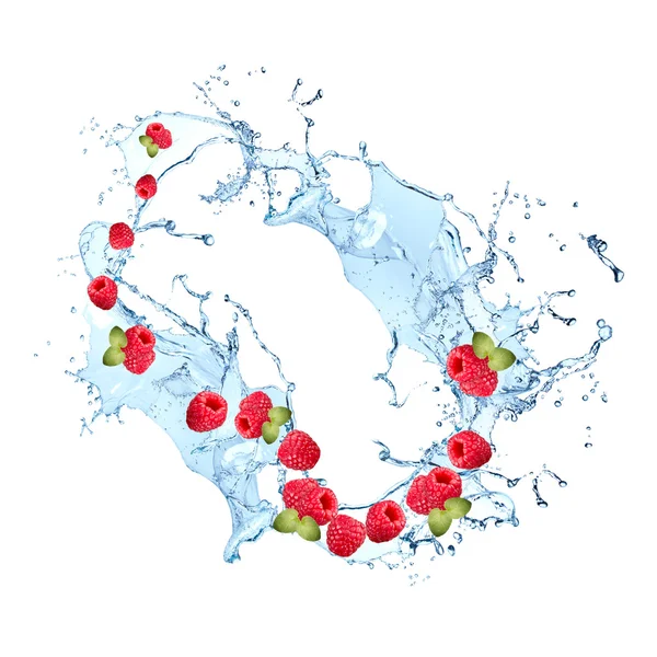 Water splash with fruits — Stock Photo, Image
