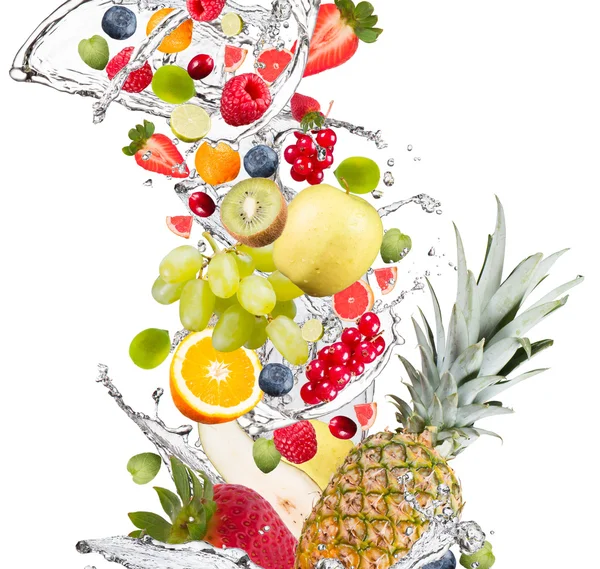 Splash with fruit — Stock Photo, Image