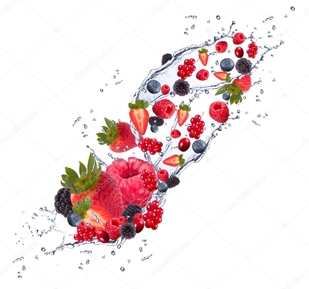 splash with fruit