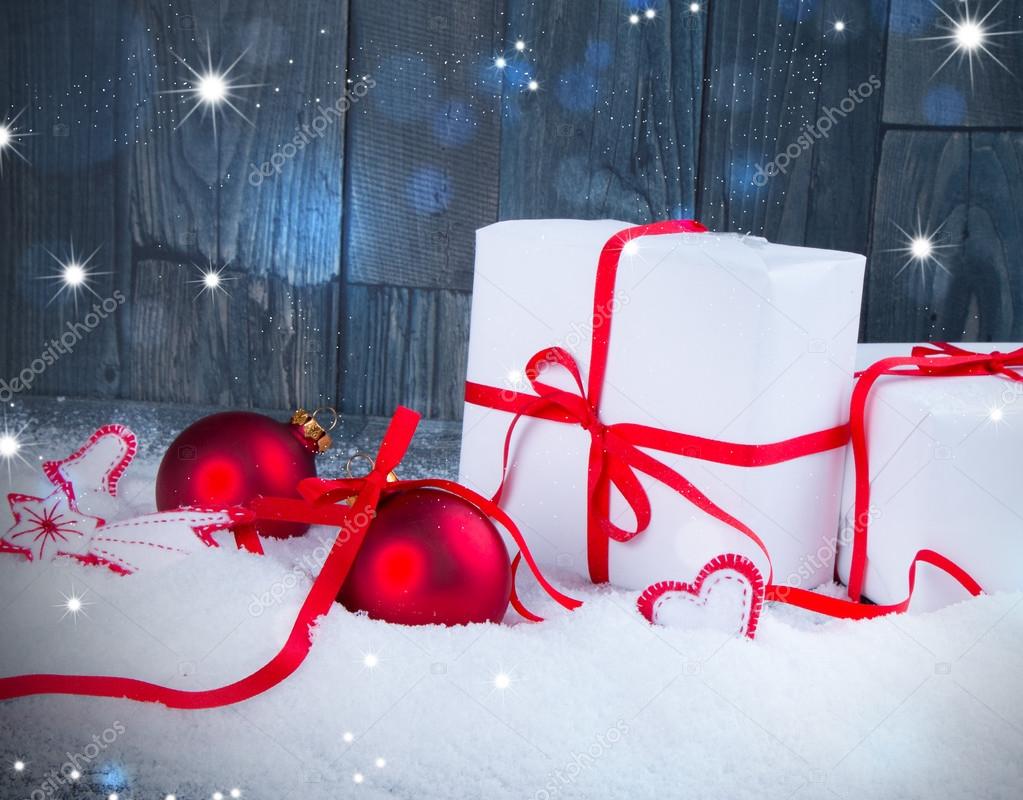 christmas background with wooden background