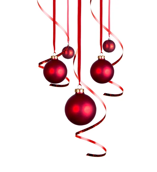 Bolas de Natal vermelho brilhante — Fotografia de Stock