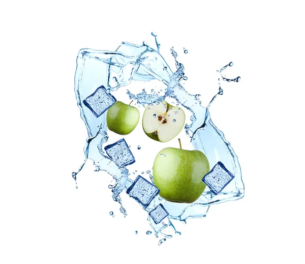 Water splash with fruits — Stock Photo, Image