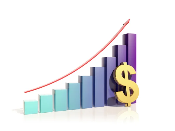 Gráficos de barras de cultivo y dólar —  Fotos de Stock