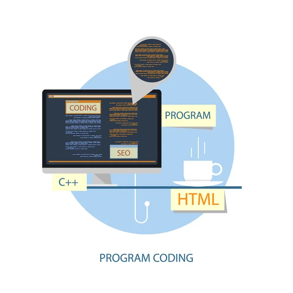 Program coding theme — Stock Vector