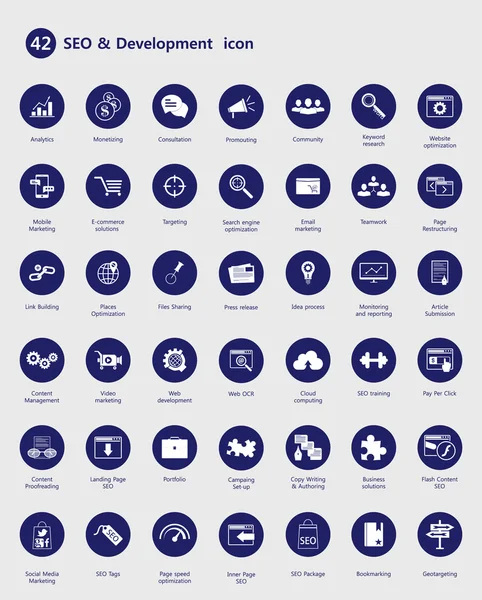 SEO and development icons — Stock Vector