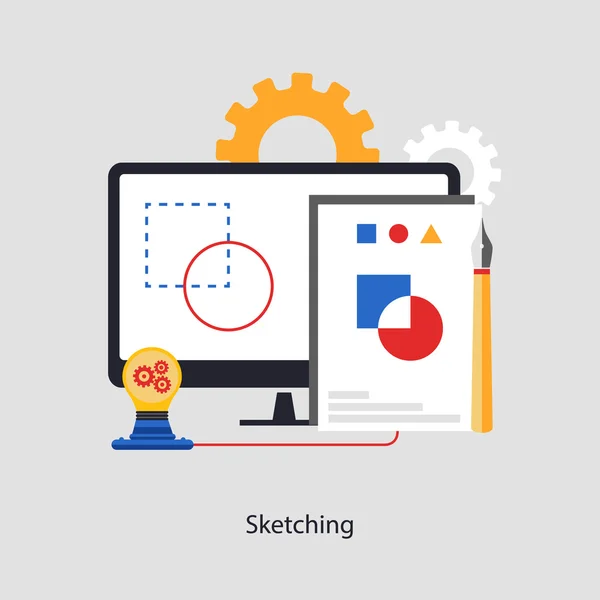Sketching — Stockový vektor