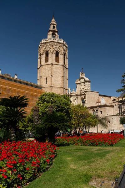 Valencia Spain March 2021 Well Known Micalet Belltower Built 1381 — Foto de Stock