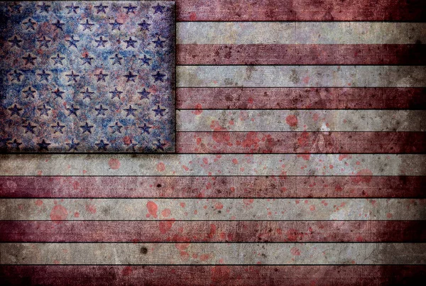 Dark United States America Flag Design Textured Stained Rustic Effect — Stock Photo, Image