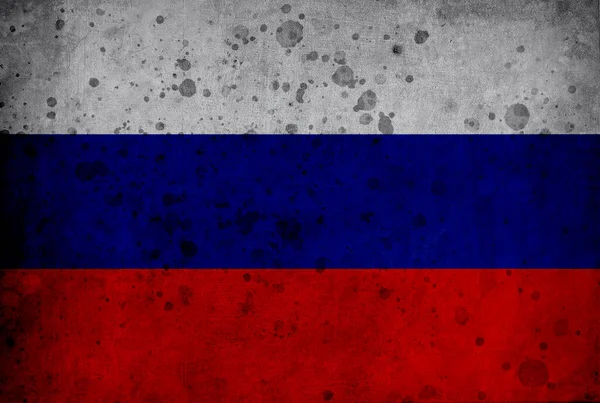 Diseño Bandera Rusia Oscura Con Efecto Rústico Texturizado Manchado —  Fotos de Stock