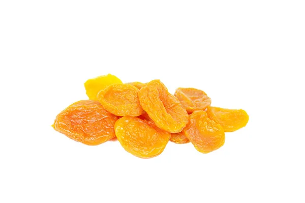 Orange Dried Apricots Heap Isolated White Background — Stock Photo, Image