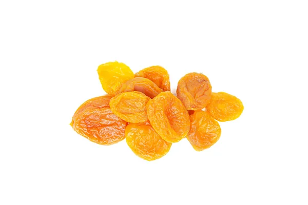 Top View Orange Dried Apricots Heap Isolated White Background — Stock Photo, Image