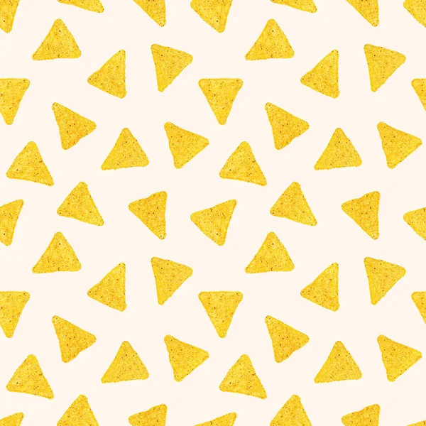 浅色背景下的三角玉米片无缝图案 — 图库照片