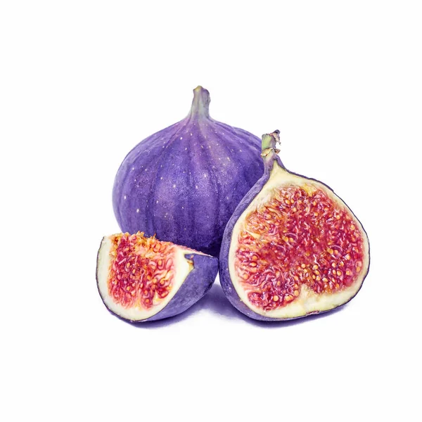 Blue Purple Fig Fruit Isolated White Background — Stock Photo, Image