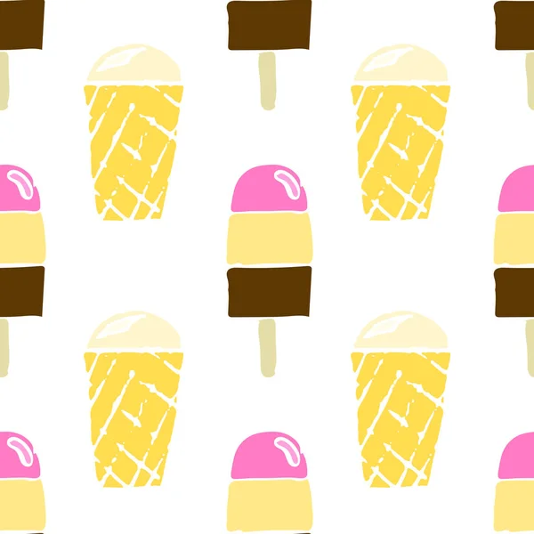 Bright Ice Cream Repeat Seamless Pattern Summer Wrapping Paper Design — Stock Photo, Image