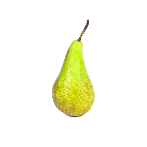 Fresh Green Organic Whole Pear Close Isolated White Background — Stock Photo, Image