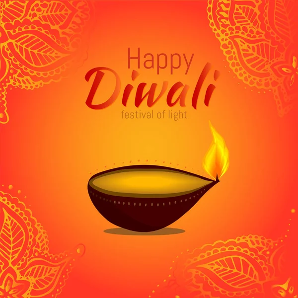 Hint ışık festivali için Diwali Festivali arka planında yanan paranın taşıyıcı posteri