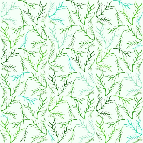 Vecteur Vert Floral Rustique Motif Sans Couture Avec Des Feuilles — Image vectorielle