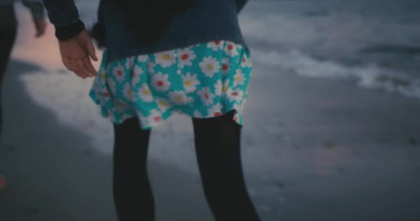 Mujeres Caminando Playa Del Mar — Vídeos de Stock