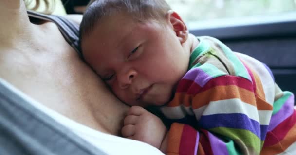 Bébé Garçon Mère Dans Voiture — Video