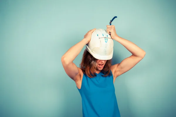 Alicate de exploração jovem Construtor feminino — Stockfoto