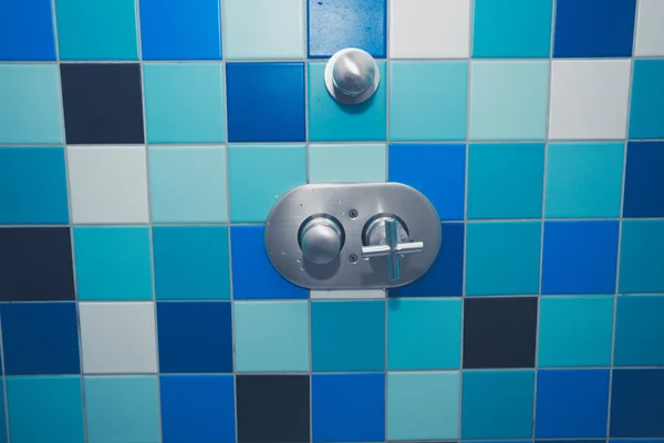 Shower with colorful tiles — Stock Photo, Image