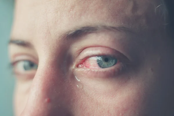 Close up on crying eyes of woman — Stock Photo, Image