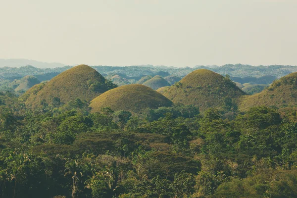 Veduta delle colline di cioccolato a Bohol, Pilippine — Foto Stock